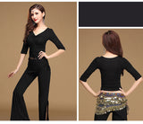 Modern Style V2 - Open Belly Top, Belt, And Pants Dance Set